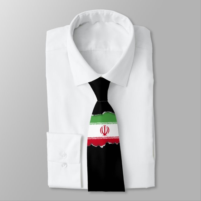 Flag of Iran Neck Tie (Tied)