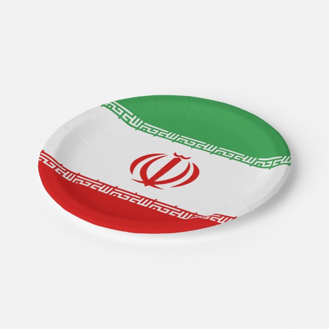 Flag of Iran Paper Plate (Angled)