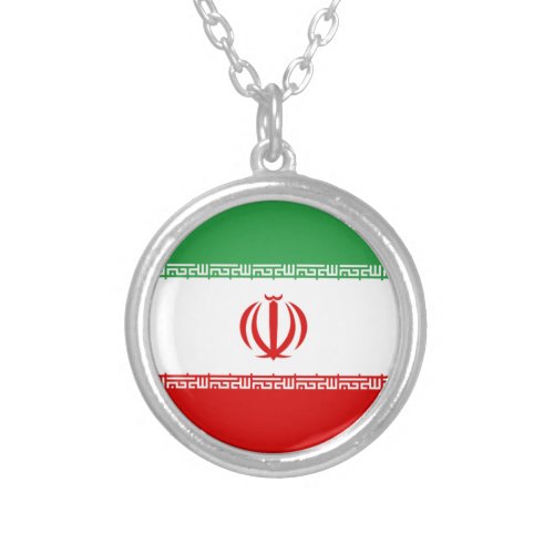 Flag of Iran Silver Plated Necklace