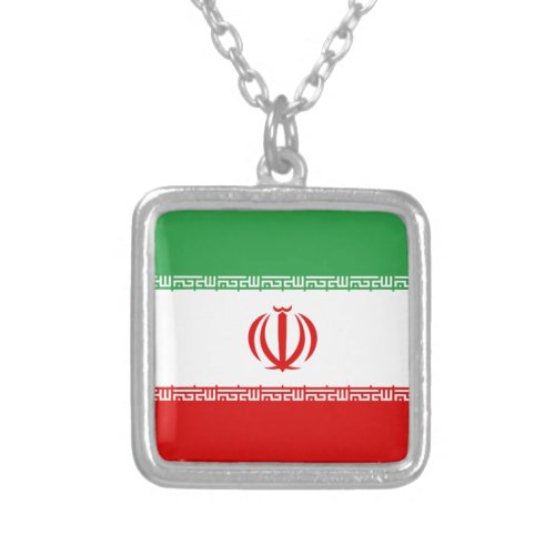 Flag of Iran Silver Plated Necklace