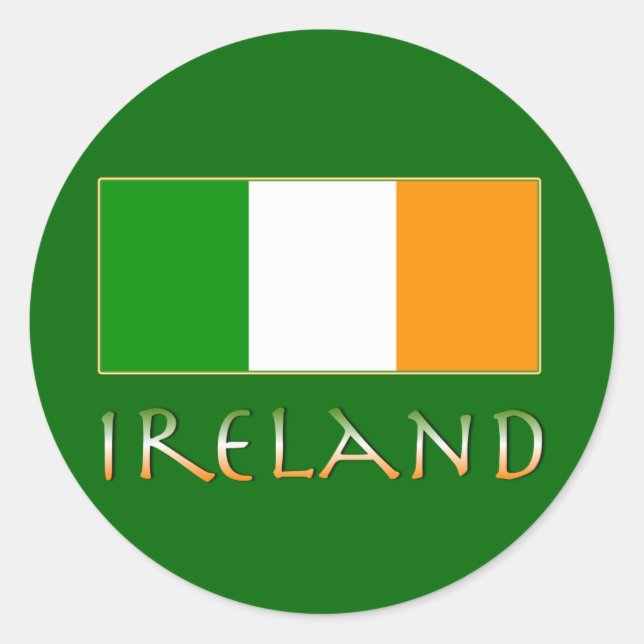 Flag of Ireland Classic Round Sticker (Front)