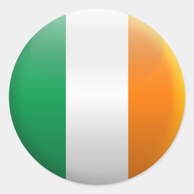Flag of Ireland Classic Round Sticker (Front)