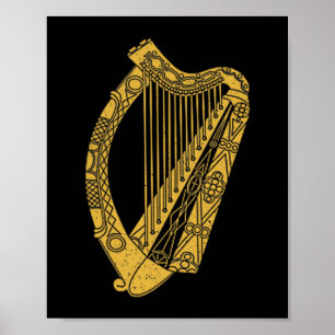 Flag Of Ireland Harp Flag Irish Harp Symbol Poster