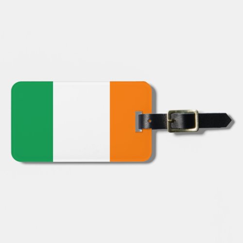 Flag of Ireland Luggage Tag w leather strap