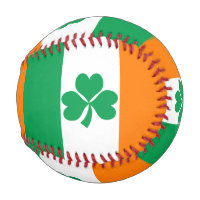 Green Clover Leaf Baseball, Zazzle