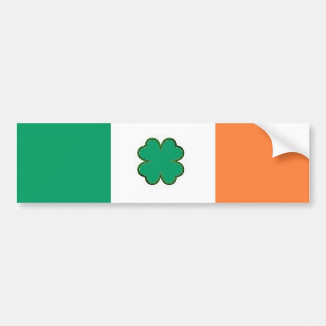 Flag of Ireland Shamrock Bumper Sticker (Front)
