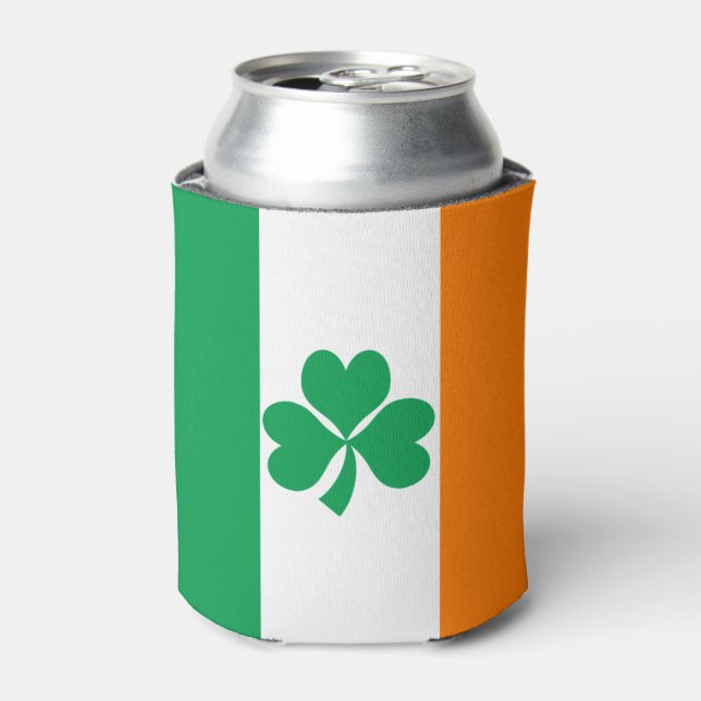 Flag of Ireland Shamrock Can Cooler (Can Front)