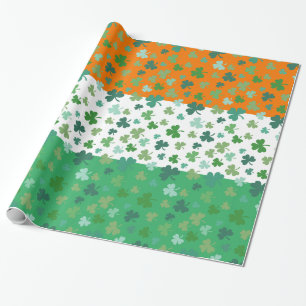 Flag of Ireland Shamrock Muted Wrapping Paper