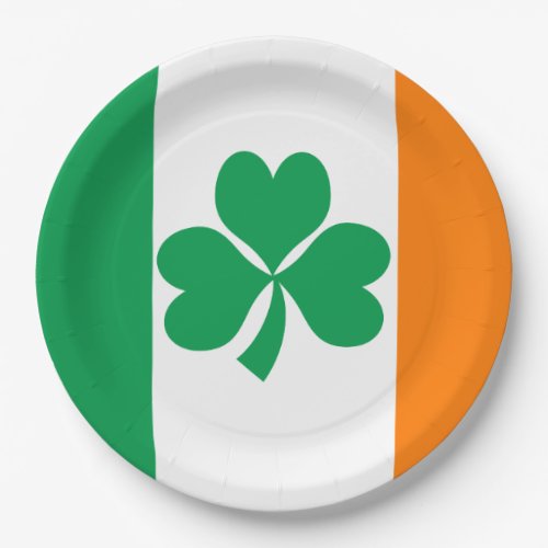 Flag of Ireland Shamrock Paper Plates