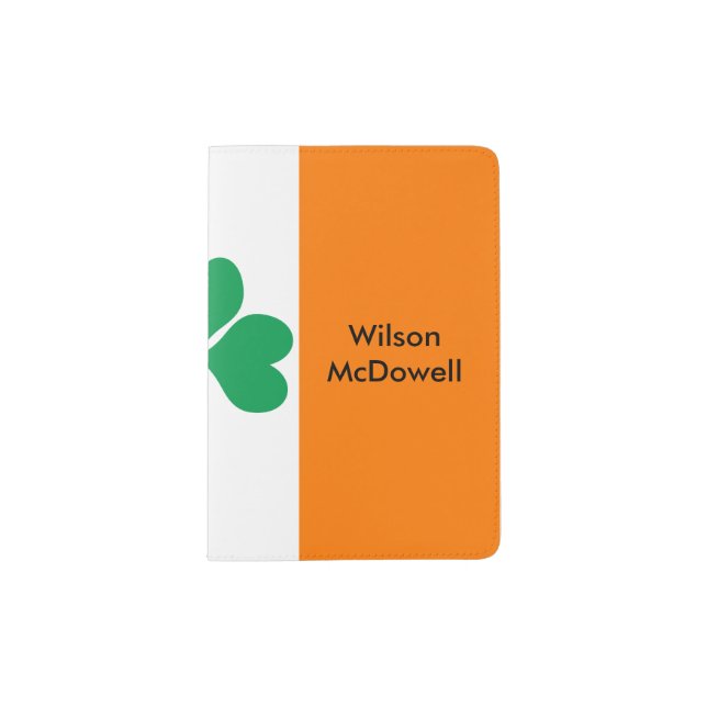 Flag of Ireland Shamrock Passport Holder (Front)