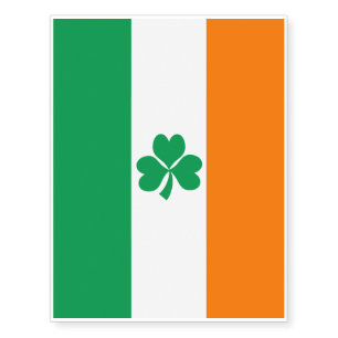 Flag of Ireland Shamrock Temporary Tattoos