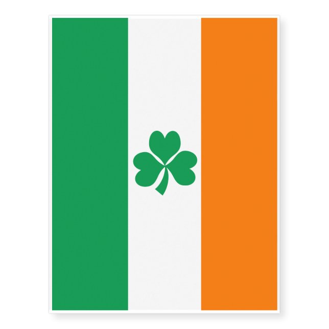 Flag of Ireland Shamrock Temporary Tattoos (Front)