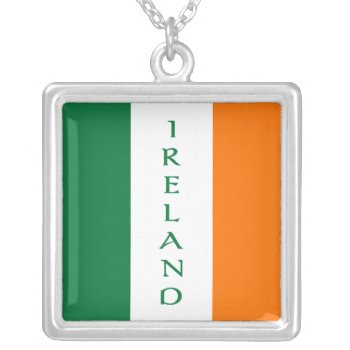 Flag Of Ireland Silver Plated Necklace by Ladiebug at Zazzle