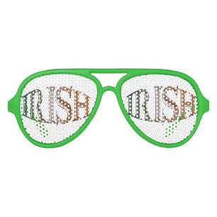 Flag of Ireland Text for Irish Patriots Aviator Sunglasses