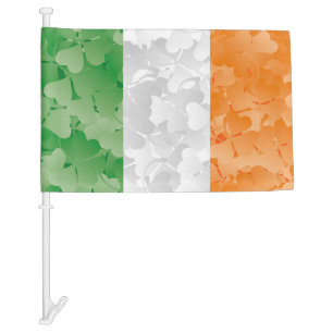 Flag of Ireland with shamrocks pattern