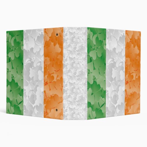 Flag of Ireland with shamrocks pattern 3 Ring Bind 3 Ring Binder