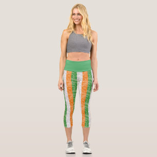 Flag of Ireland with shamrocks pattern Capri Leggi