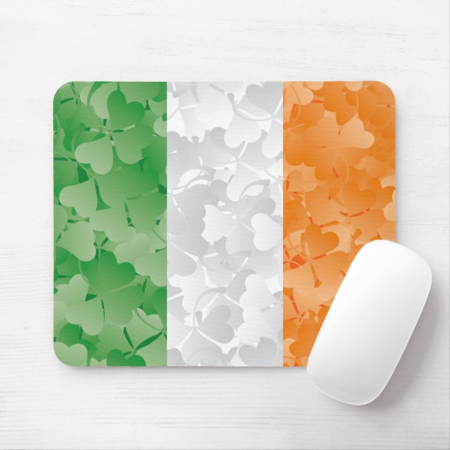 Flag of Ireland with shamrocks pattern Mouse Pad (With Mouse)