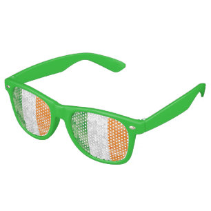 Flag of Ireland with shamrocks pattern Retro Sunglasses
