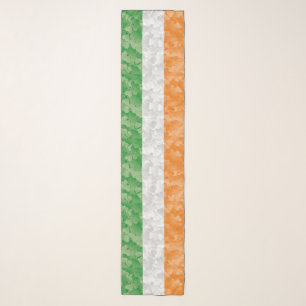 Flag of Ireland with shamrocks pattern Scarf