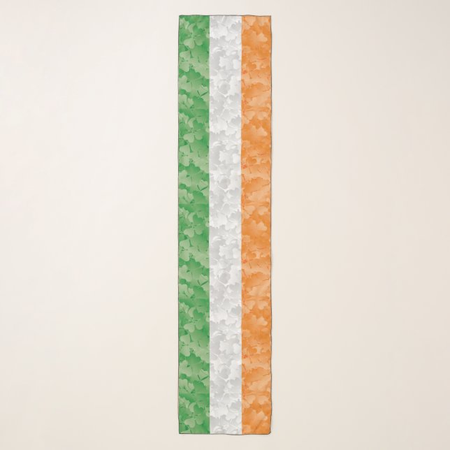 Flag of Ireland with shamrocks pattern Scarf (Front)