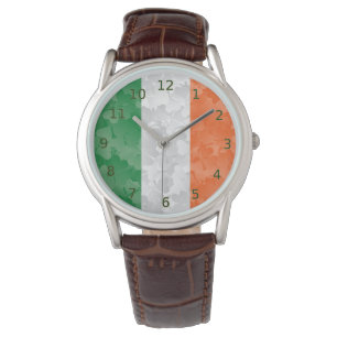 Flag of Ireland with shamrocks pattern Watch