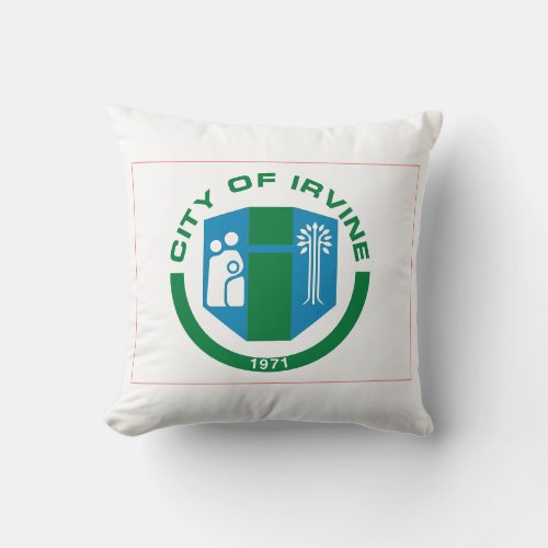 Flag of Irvine California Throw Pillow