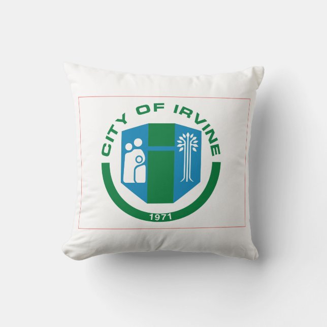 Flag of Irvine, California Throw Pillow (Front)