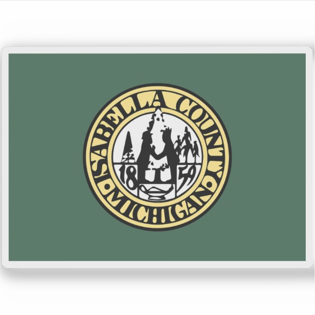 Flag of Isabella County, Michigan  Sticker (Front)