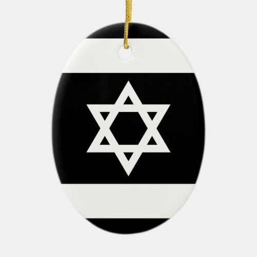 Flag of Israel _ דגל ישראל _ ישראלדיקע פאן Ceramic Ornament