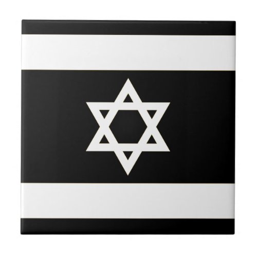 Flag of Israel _ דגל ישראל _ ישראלדיקע פאן Ceramic Tile