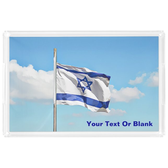 Flag Of Israel Acrylic Tray (Front)