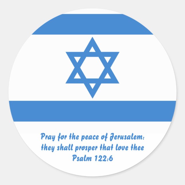 Flag of Israel, Classic Round Sticker (Front)