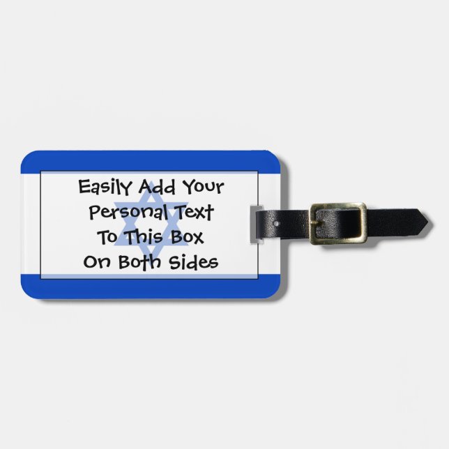 Flag of Israel Easy ID Personal Luggage Tag (Front Horizontal)