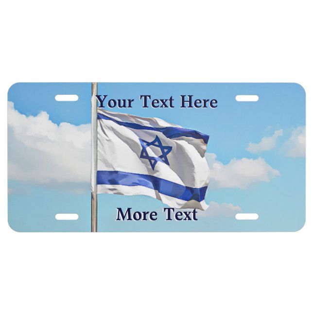 Flag Of Israel License Plate (Front)