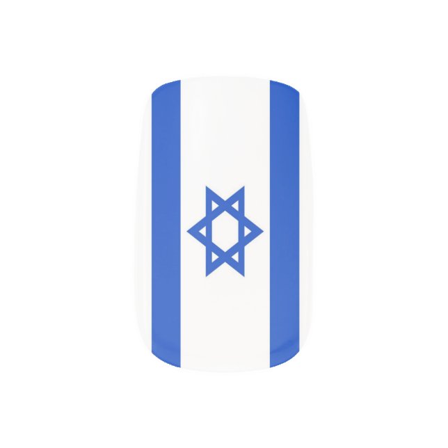 Flag of Israel Minx Nail Art (Right Thumb)