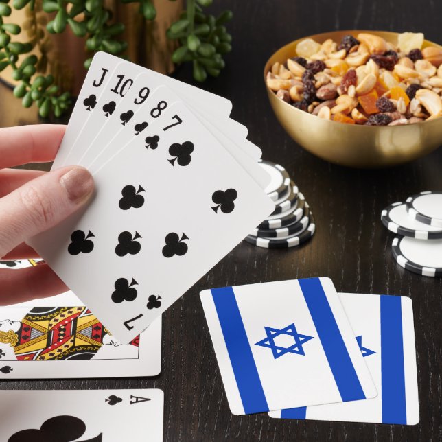 Flag of Israel modern patriotic Poker Cards (In Situ)