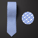 Flag of Israel Pattern Neck Tie<br><div class="desc">Flag of Israel Pattern Necktie highlights the national colors of the country from a distance by employing a clever angled design. Upon closer inspection,  the seamless repeatable pattern of tiny flags showcases the country's national banner in an aesthetically pleasing way.</div>