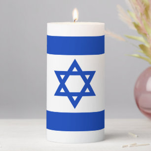 Flag of Israel Pillar Candle