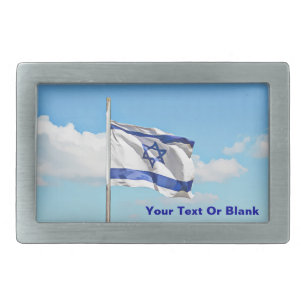 Flag Of Israel Rectangular Belt Buckle