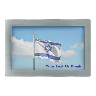 Flag Of Israel Rectangular Belt Buckle