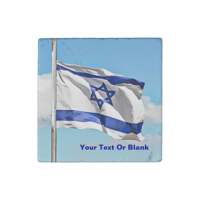 Flag Of Israel Stone Magnet (Front)