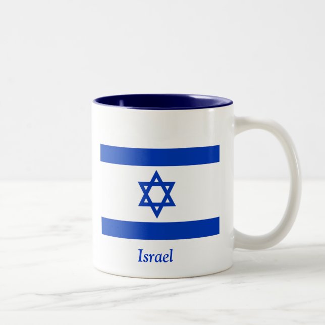 Flag of Israel Two-Tone Coffee Mug (Right)