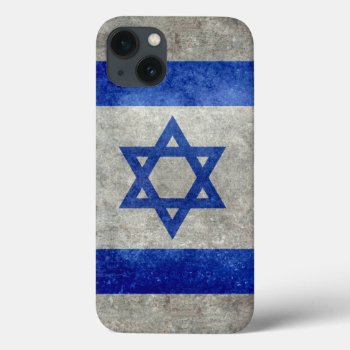 Flag Of Israel With Worn Retro Vintage Textures Iphone 13 Case by Lonestardesigns2020 at Zazzle