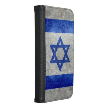 Flag Of Israel With Worn Retro Vintage Textures Wallet Phone Case For Samsung Galaxy S6 by Lonestardesigns2020 at Zazzle