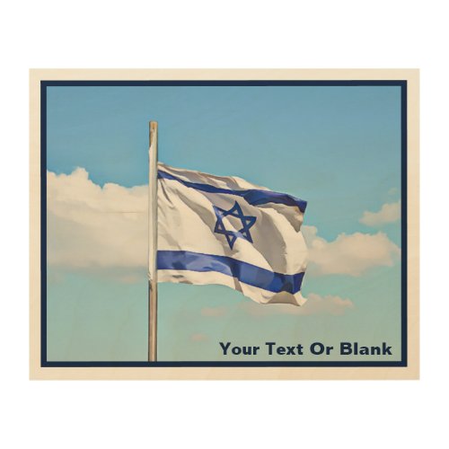 Flag Of Israel Wood Wall Art