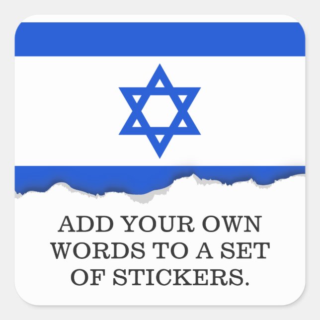 Flag of Israeli Square Sticker (Front)