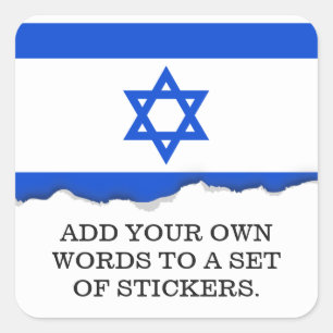 Flag of Israeli Square Sticker