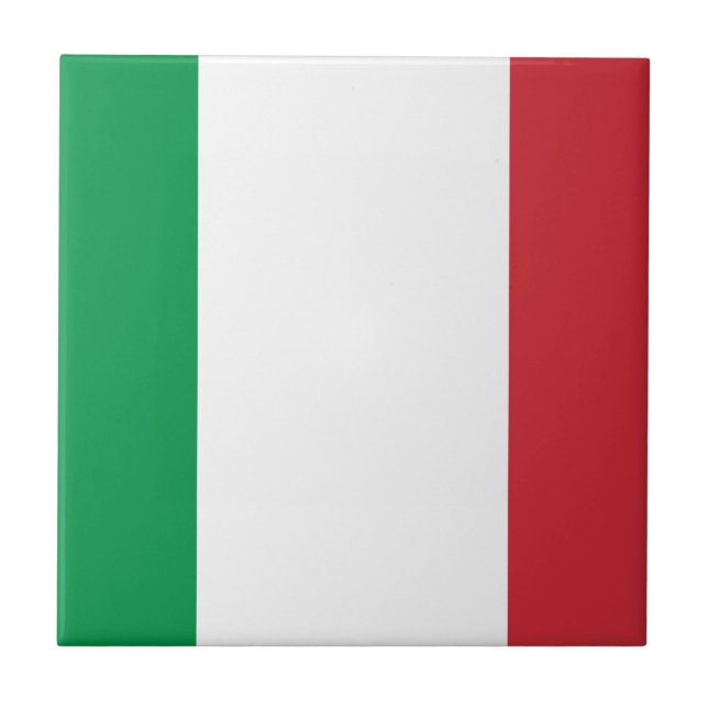 Flag of Italia Ceramic Tile (Front)