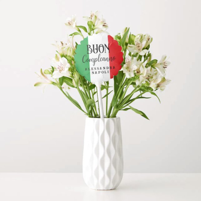 Flag of Italy Buon Compleanno Custom Sicilian Balloon (Italian Flag custom balloon Buon compleanno or Anniversario with name)